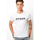 Qivi Led Zeppelin Rock Baskılı Beyaz Erkek T-shirt