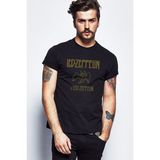 Qivi LED Zeppelin x LED Zeppelin Metal Baskılı Siyah Erkek Örme T-shirt