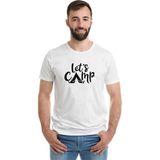 Qivi Lets Go Camp Baskılı Beyaz Erkek T-shirt