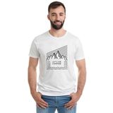 Qivi Lets Go Camping Dağ Baskılı Beyaz Erkek T-shirt