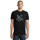 Qivi Let's Go To The Moon Baskılı Unisex Çocuk Siyah T-shirt