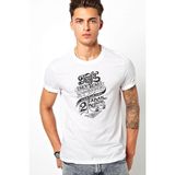 Qivi Leyla Sev Beni Baskılı Beyaz Erkek T-shirt