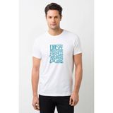 Qivi Love Joy Peace Baskılı Beyaz Erkek Örme T-shirt