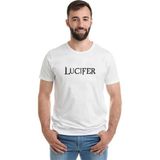 Qivi Lucifer Baskılı Beyaz Erkek T-shirt