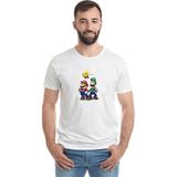 Qivi Mario Luigi Bowsers Inside Story Bowser Baskılı Beyaz Erkek T-shirt