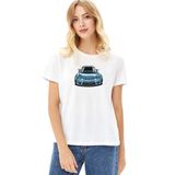 Qivi Mazda Rx7 Fd3s Baskılı Beyaz Kadın Örme T-shirt