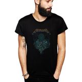 Qivi Metallica Ahtabot Rock Metal Müzik Baskılı Siyah Erkek Örme T-shirt
