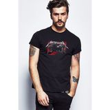 Qivi Metallica Germany Post Rock Metal Müzik Baskılı Siyah Erkek Örme T-shirt