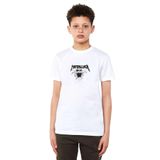 Qivi Metallica Kurukafa Baskılı Unisex Çocuk Beyaz T-shirt