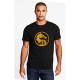 Qivi Mortal Kombat Baskılı Siyah Erkek Örme T-shirt
