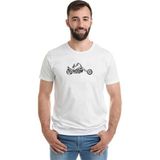 Qivi Motorcycle Chopper Clip Motorcycle Clipart Chopper Baskılı Beyaz Erkek T-shirt