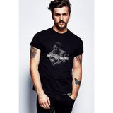 Qivi Muhammed Ali Typography Boks Baskılı Siyah Erkek Örme T-shirt