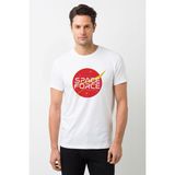 Qivi Nasa Baskılı Beyaz Erkek T-shirt