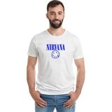 Qivi Nirvana Baskılı Beyaz Erkek T-shirt