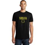 Qivi Nirvana Baskılı Siyah Erkek Örme T-shirt