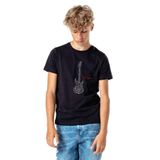 Qivi Notalar Gitar Music Müzik Baskılı Unisex Çocuk Siyah T-shirt