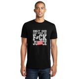 Qivi Only God Can Judge Me Fck Ju Ce Baskılı Siyah Erkek Örme T-shirt