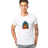Qivi Palmiye Ağaçları Malibu Soyut Alacakaranlıkta Ada Baskılı Beyaz Erkek T-shirt