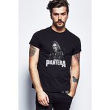 Qivi Pantera Dimebag Scratch Baskılı Siyah Erkek Örme T-shirt