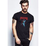 Qivi Pantera Gitar Metal Rock Müzik Music Baskılı Siyah Erkek Örme Tshirt - XS
