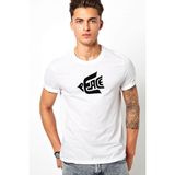Qivi Peace Güvercin Baskılı Beyaz Erkek Örme T-shirt