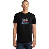 Qivi Peace Love Music Baskılı Siyah Erkek Örme T-shirt