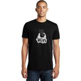 Qivi Peace Win Baskılı Siyah Erkek Örme T-shirt