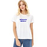 Qivi Phoenix Riders 2 Baskılı Beyaz Örme Kadın T-shirt