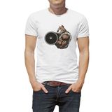 Qivi Pitbull Body Building Baskılı Beyaz Erkek T-shirt