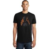 Qivi Pubg Ateşli Vector Baskılı Siyah Erkek Örme T-shirt