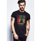 Qivi Pubg Battlegrounds Corporation Baskılı Siyah Erkek Örme T-shirt