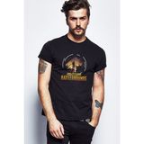 Qivi Pubg Cember Baskılı Siyah Erkek Örme T-shirt