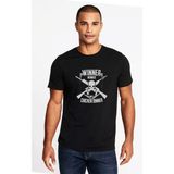 Qivi Pubg Kuru Kafa Beyaz Baskılı Siyah Erkek Örme T-shirt