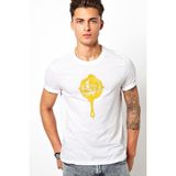 Qivi Pubg Kurukafa Tava Baskılı Beyaz Erkek T-shirt