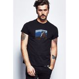 Qivi Pubg Sniper Mountain Baskılı Siyah Erkek Örme T-shirt