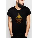 Qivi Pubg Survival Series Baskılı Siyah Erkek Örme T-shirt