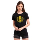 Qivi Rainbow Six Gun Baskılı Beyaz Örme Kadın T-shirt