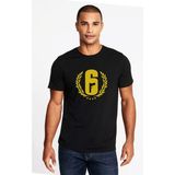 Qivi Rainbow Six Gun Baskılı Siyah Erkek Örme T-shirt