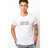 Qivi Rap God Baskılı Beyaz Erkek T-shirt