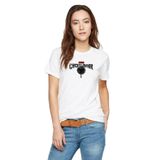Qivi RF0493-KDNTS Pubg Winner Tava Baskılı Beyaz Örme Kadın T-shirt