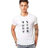 Qivi Sense8 Minimalist Symbols Name Baskılı Beyaz Erkek T-shirt