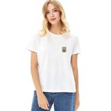 Qivi Sevimli Baykuş Kadın Beyaz T-shirt