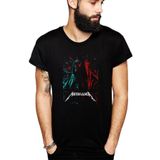 Qivi SFK0448ERKTS Metallica Kohl Center Usa Rock Metal Baskılı Siyah Örme Erkek T-shirt