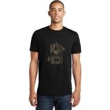 Qivi SFK0456ERKTS Motörhead İskambil Kurukafa Kahverengi Rock Metal Baskılı Siyah Örme Erkek T-shirt