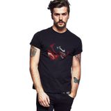 Qivi SFK0575ERKTS Venom Red Baskılı Siyah Erkek Örme T-shirt
