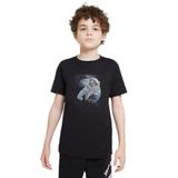 Qivi SFK0590-COCTS Astronot Dünyadan Uzaya Yolculuk Baskılı Unisex Çocuk Siyah T-shirt
