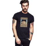 Qivi SFK0659ERKTS Anime One Punch Man Wanted Baskılı Siyah Örme Erkek T-shirt
