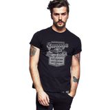 Qivi SFK0743ERKTS Retro Car Araba Baskılı Siyah Örme Erkek T-shirt