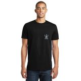 Qivi SFK0774ERKTS Kuru Kafa Beyaz ve Mavi Kafatası Baskılı Siyah Örme Erkek T-shirt