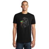 Qivi SFK0786ERKTS Uzay Clrs Baskılı Siyah Örme Erkek T-shirt